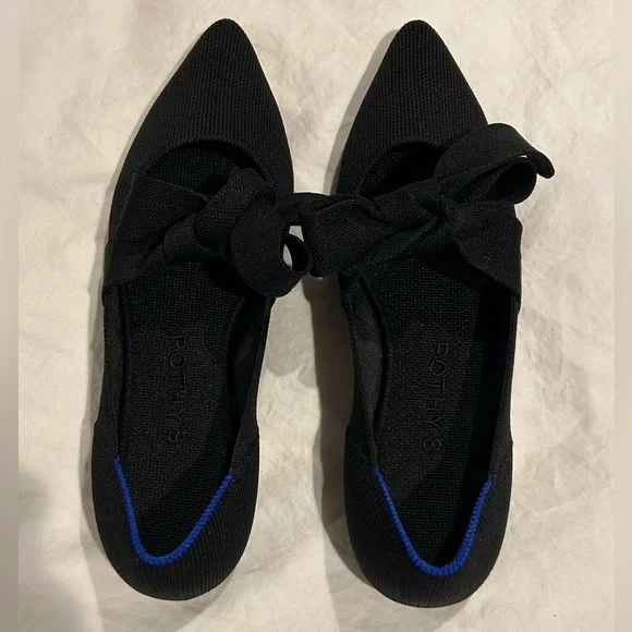 Rothy's Shoes Rothys The Mary Jane Black Strap Tie Pointed Toe